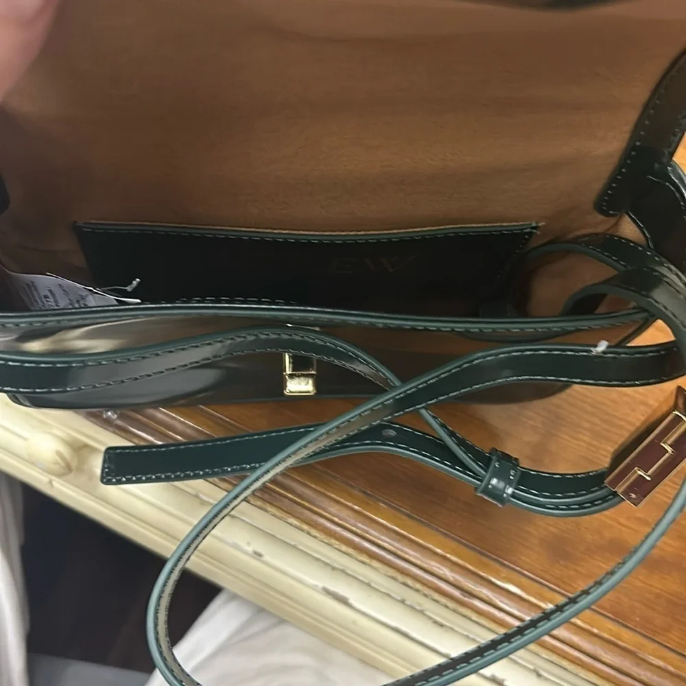 J Crew DARK GREEN Edie crossbody bag in Italian leather BP508